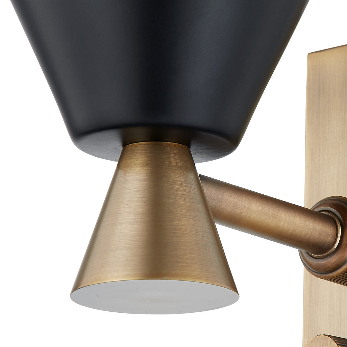 Ansel Plug-In Wall Sconce, Matte Black and Patina Brass