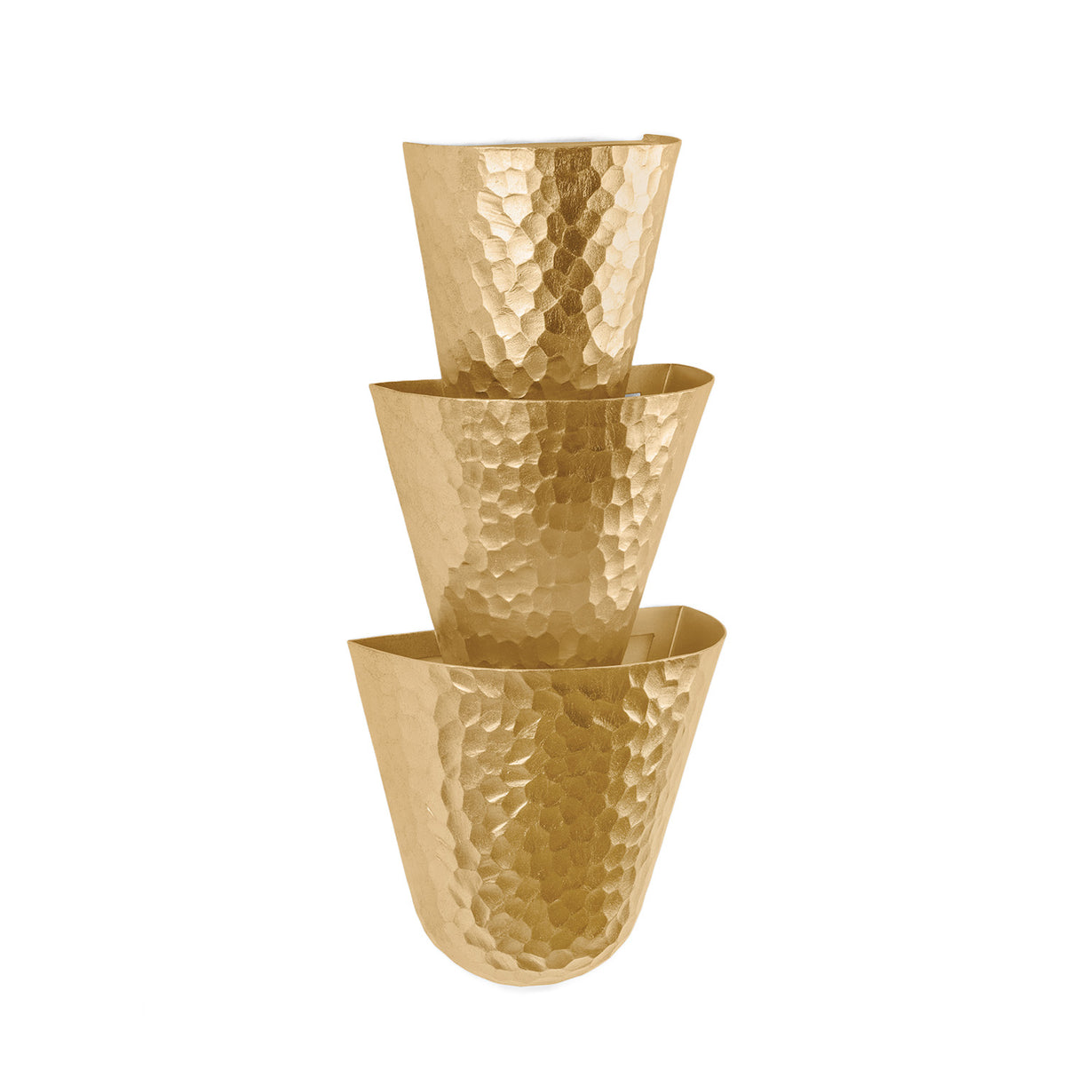 Vedra Wall Sconce 18", Hammered Gold Leaf