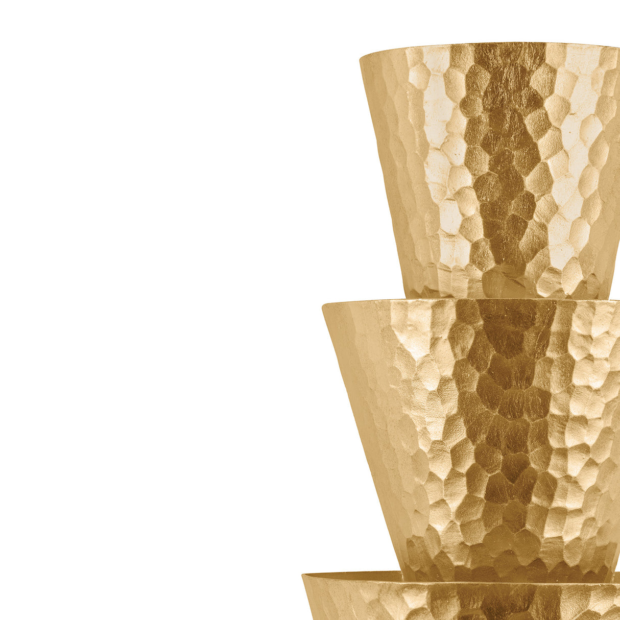 Vedra Wall Sconce 18", Hammered Gold Leaf