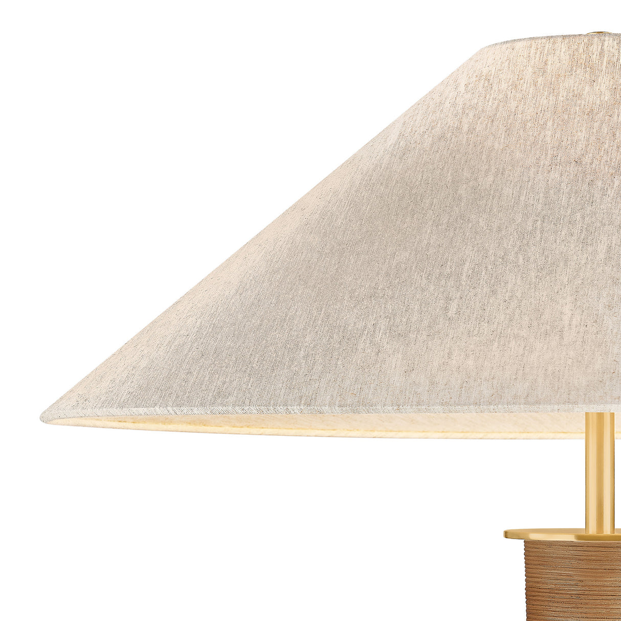 Arcadia Floor Lamp 68", Aged Brass and Rattan