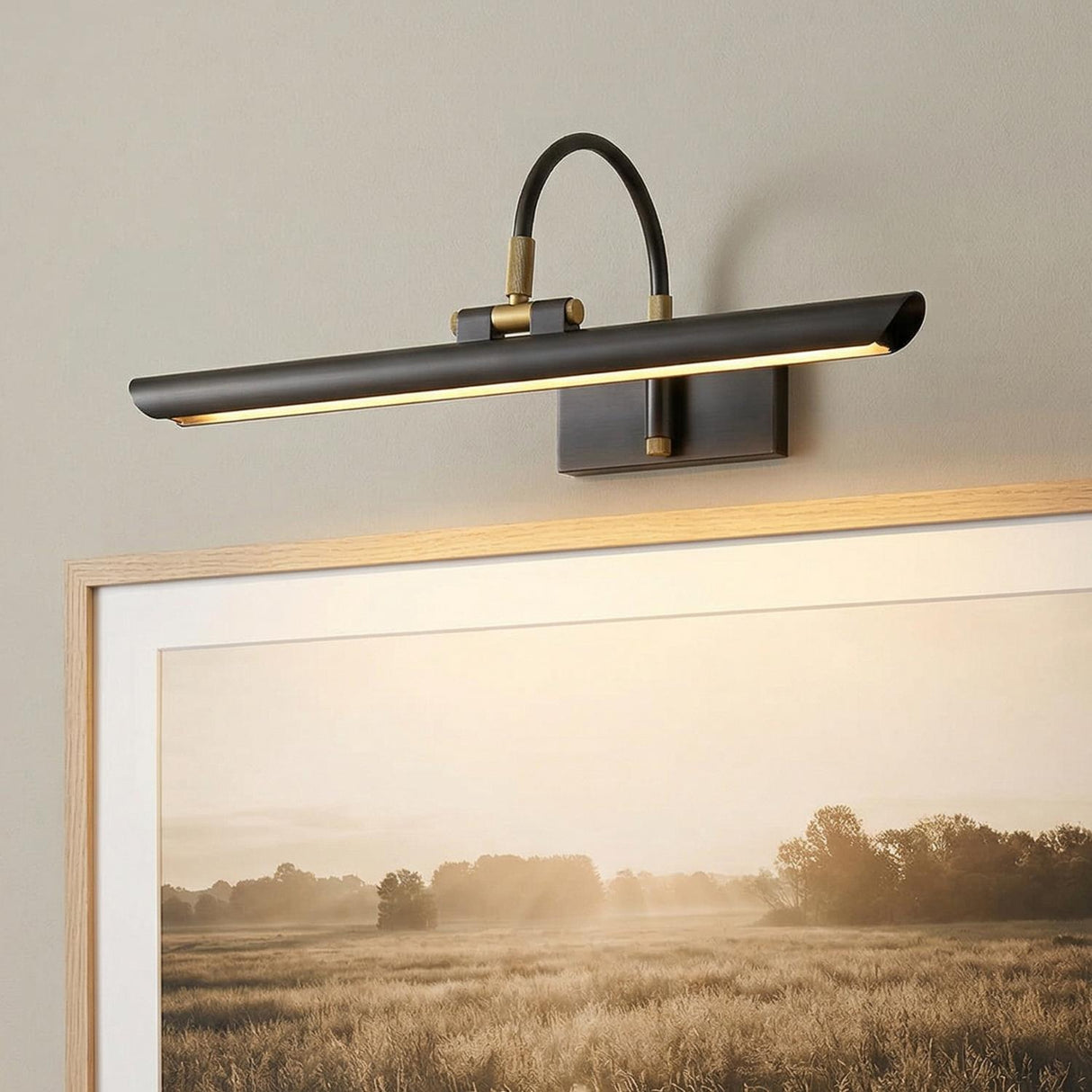 Carlin LED Picture Light 17", Old Bronze and Aged Brass