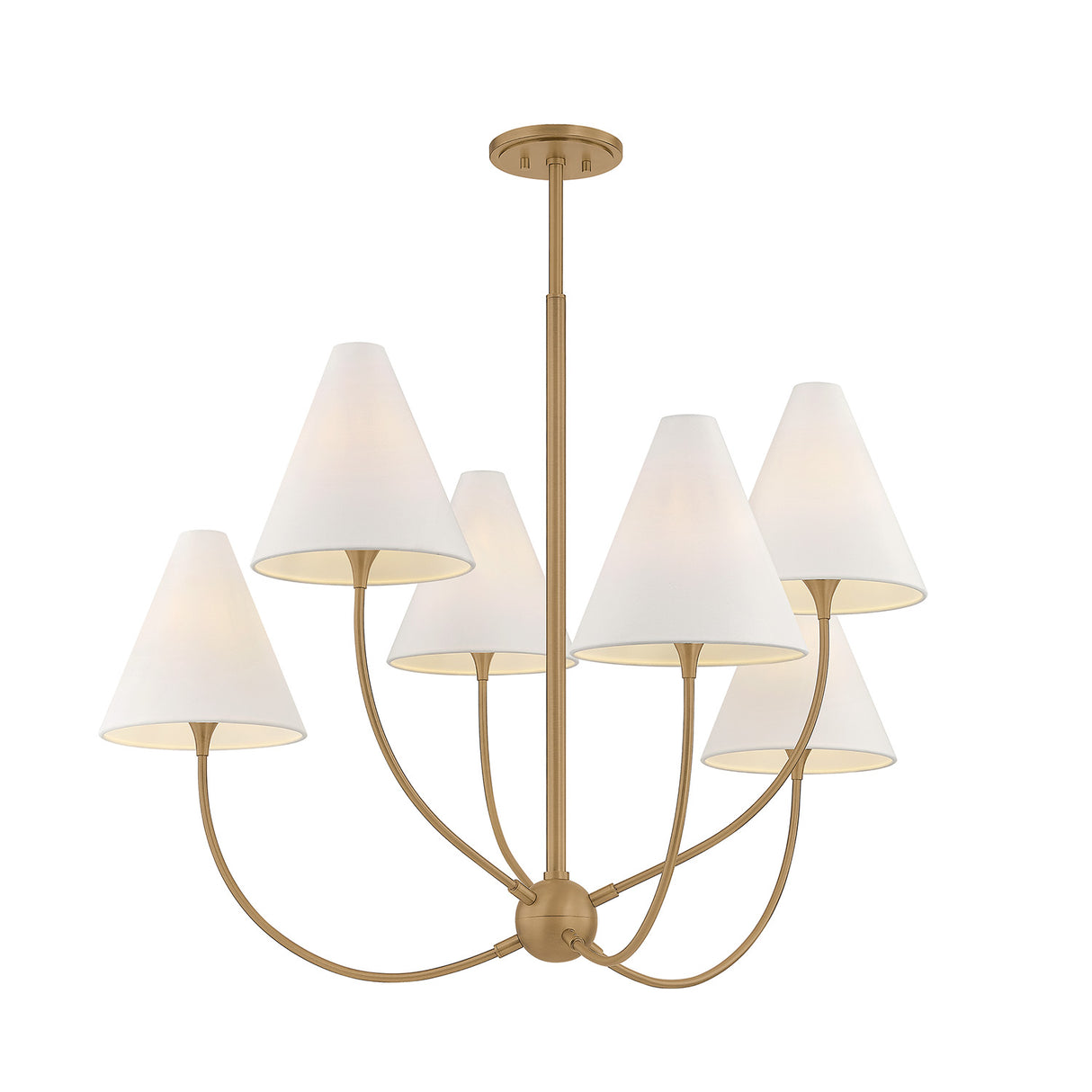 Yara 6 Light Chandelier 40", Patina Brass