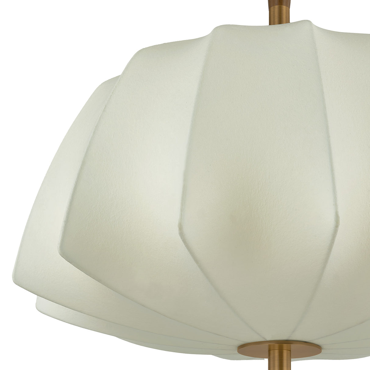 Winthrop Fabric Pendant, Medium, 20", Patina Brass and Wood