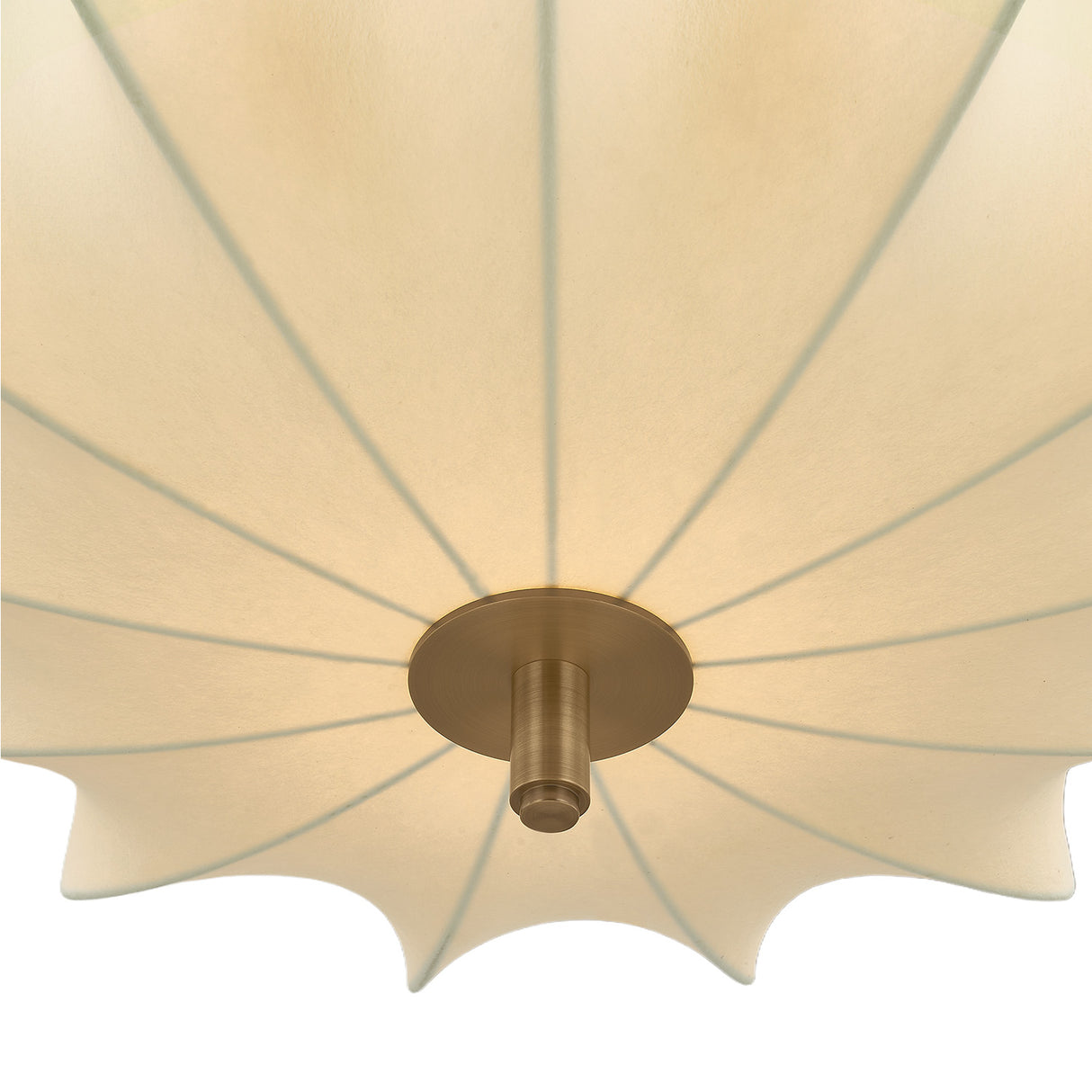 Winthrop Fabric Pendant, Medium, 20", Patina Brass and Wood