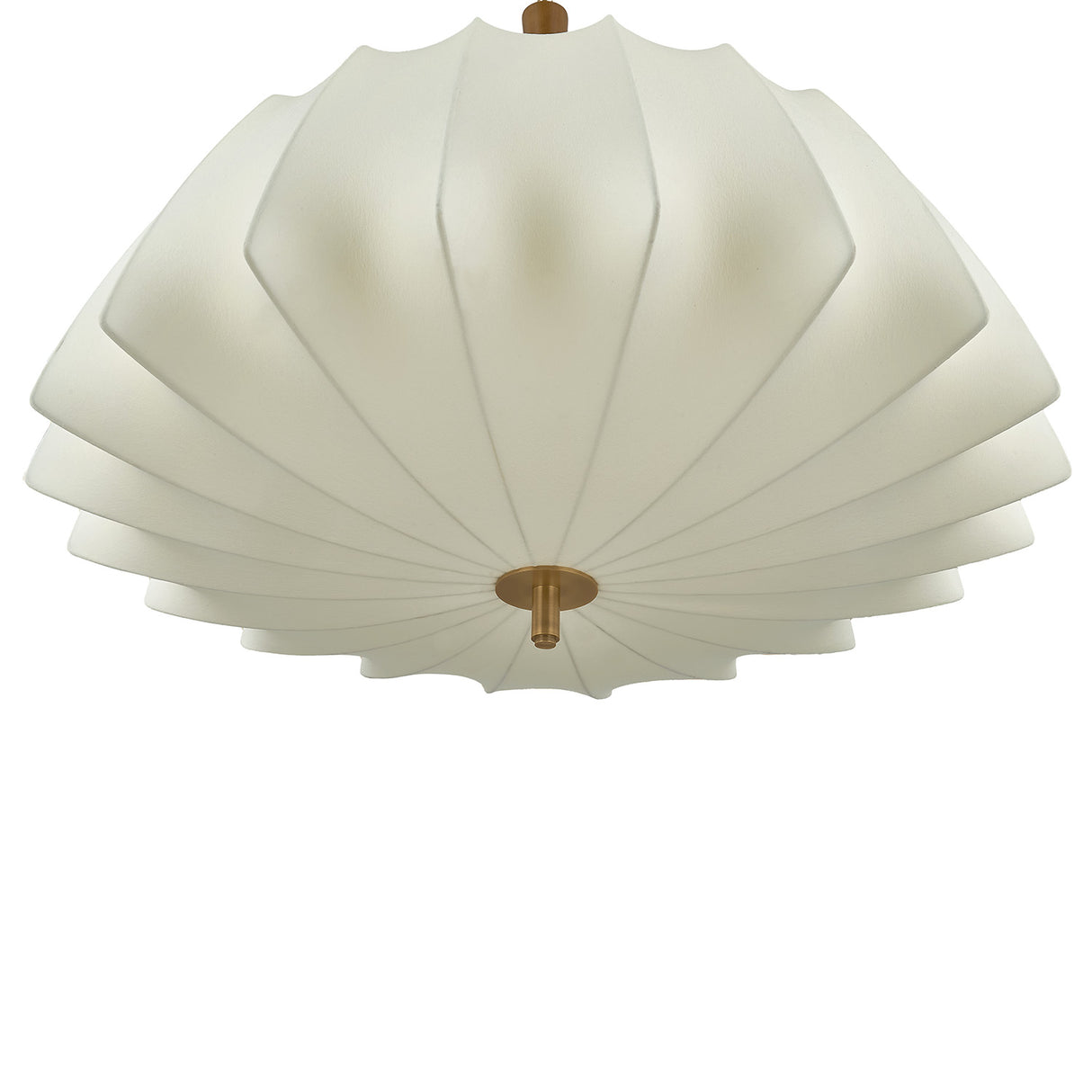 Winthrop Fabric Pendant, Large 32", Patina Brass and Wood