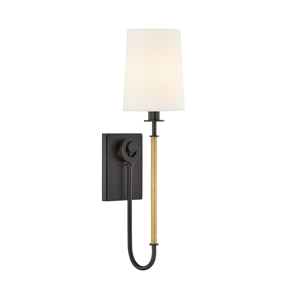 Pratt Single Wall Sconce 21", Old Bronze and Aged Brass