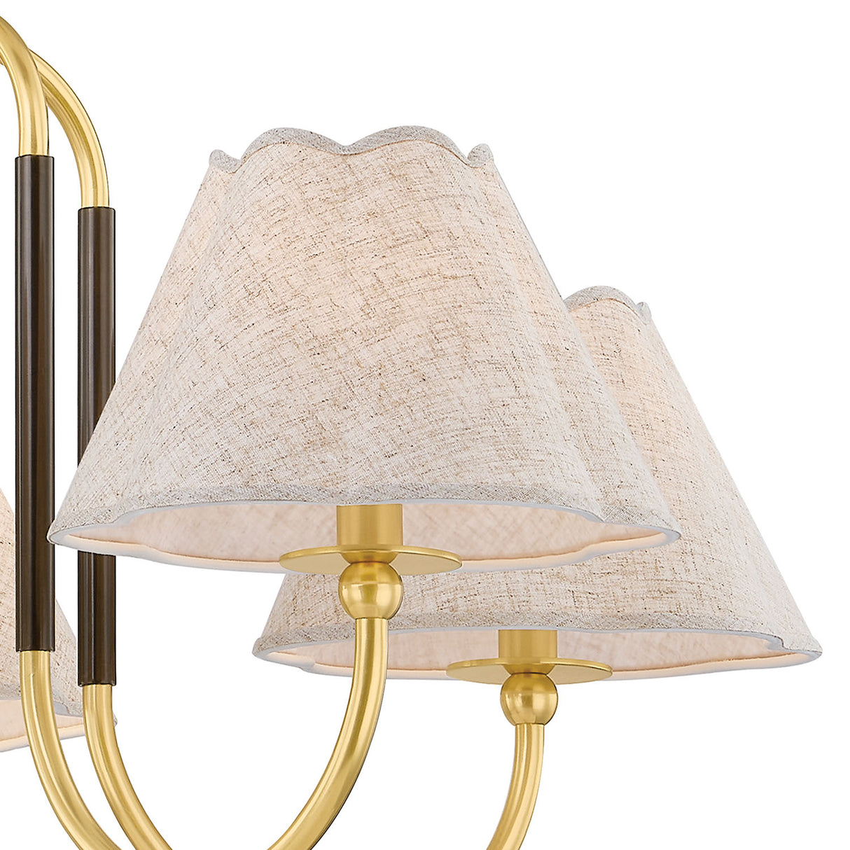 Sara 5 Light Chandelier 33", Aged Brass and Bronze