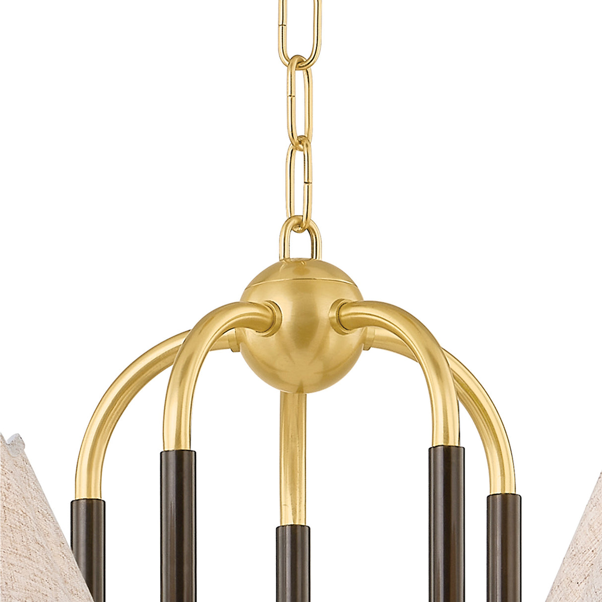 Sara 5 Light Chandelier 33", Aged Brass and Bronze