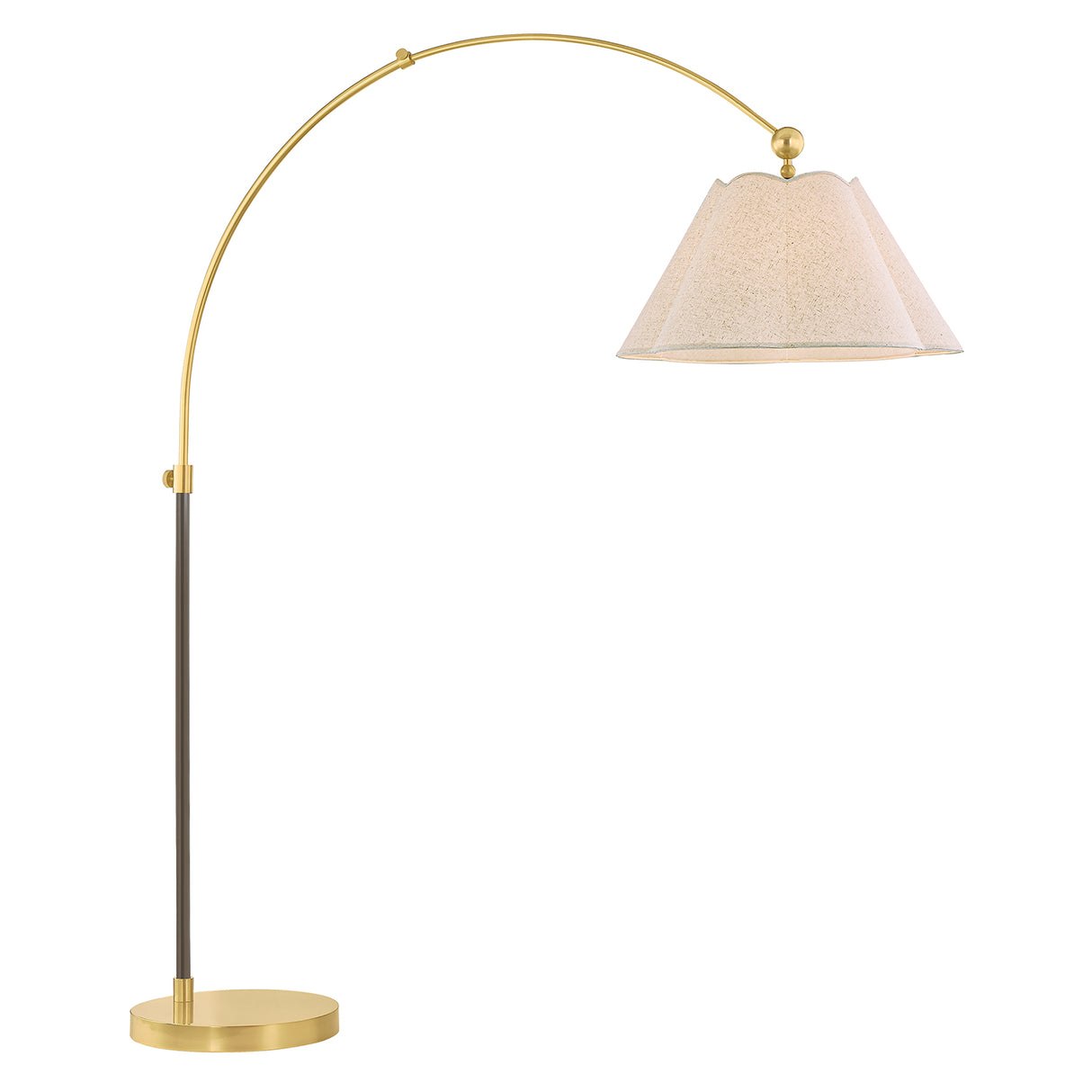 Sara Arched Floor Lamp 70", Aged Brass and Bronze