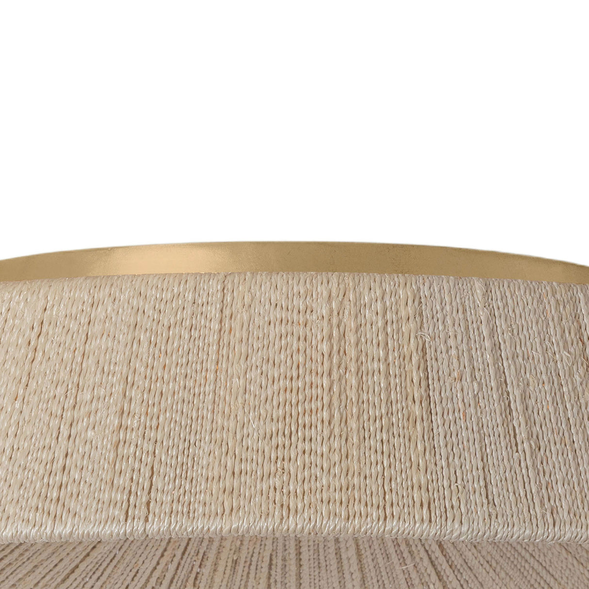 Callen Medium LED Flush Mount 18", Natural Rope and Gold Leaf