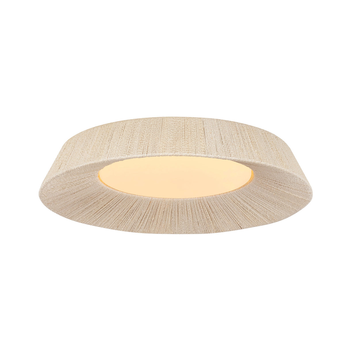 Callen Large LED Flush Mount 24", Natural Rope and Gold Leaf