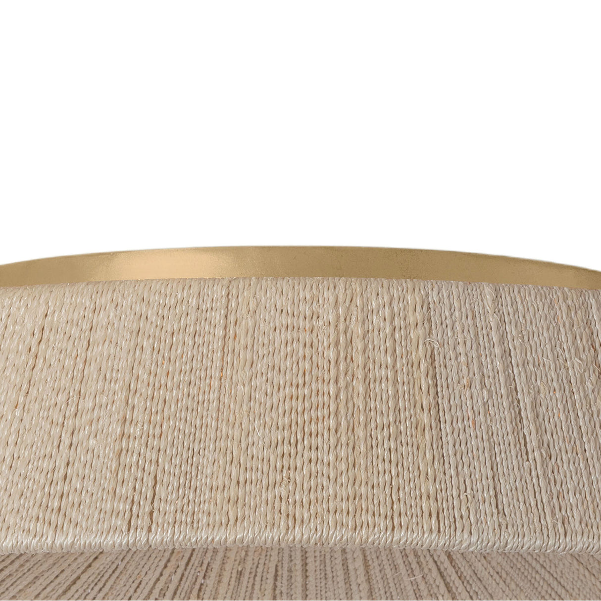 Callen Large LED Flush Mount 24", Natural Rope and Gold Leaf