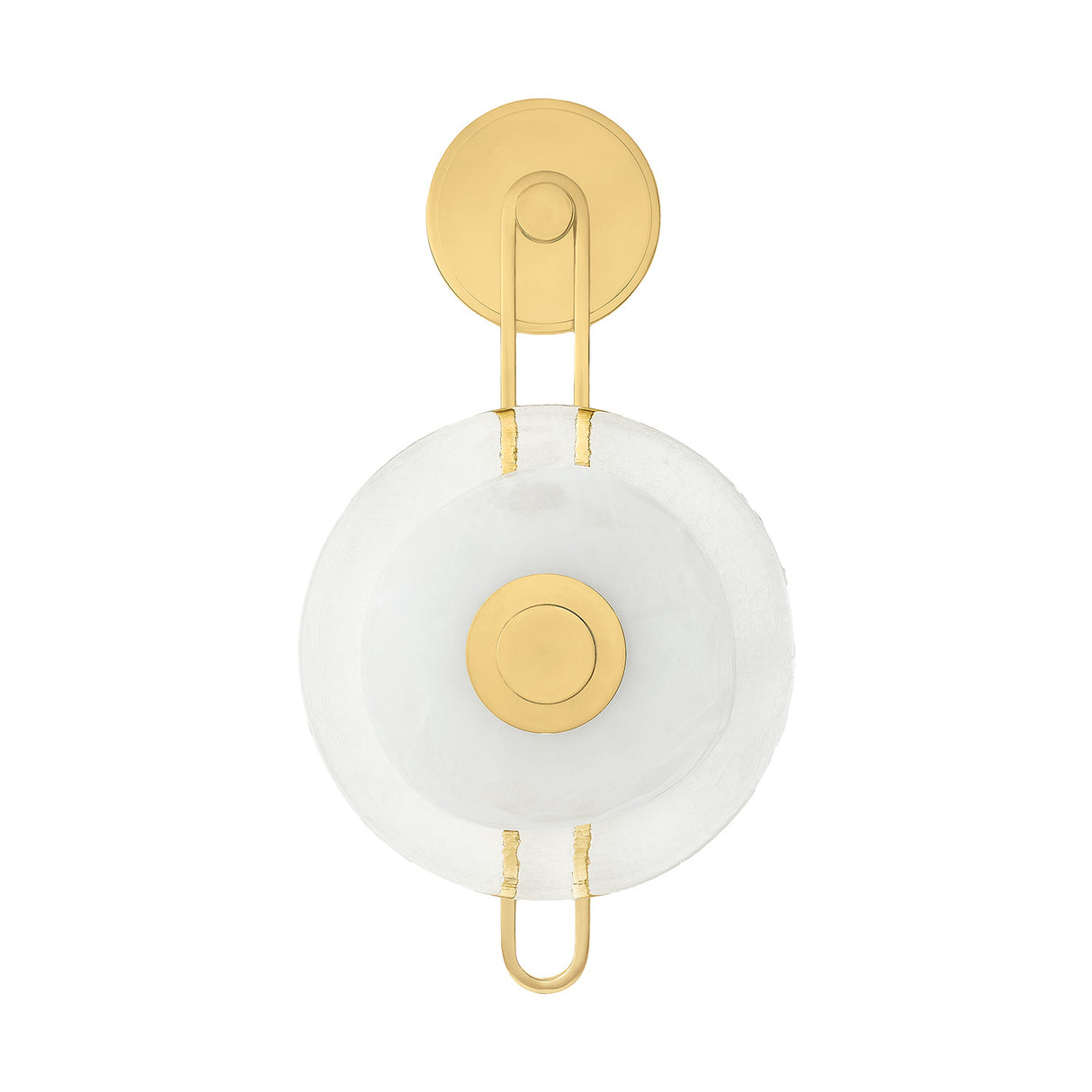Quella LED Wall Sconce 18", Aged Brass and Piastre Glass