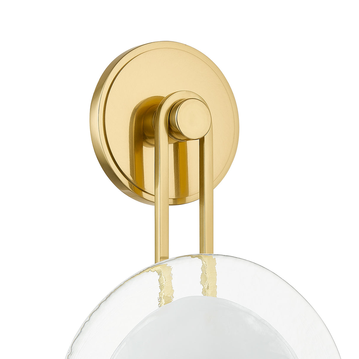 Quella LED Wall Sconce 18", Aged Brass and Piastre Glass