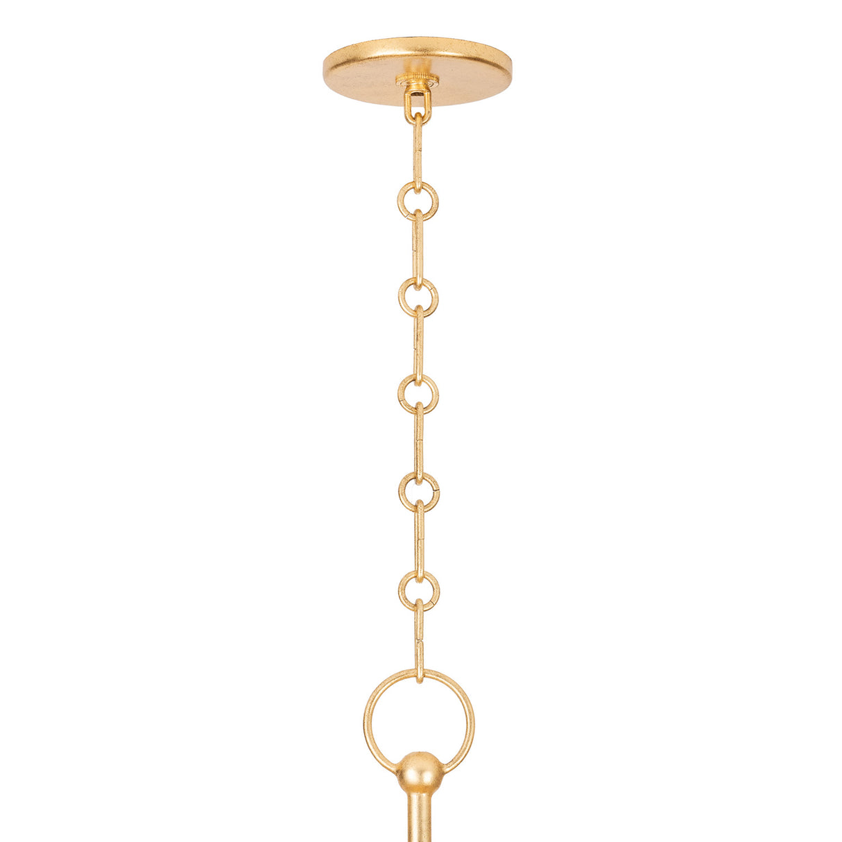 Benito Medium Pendant 15", Gold Leaf and Natural Rope