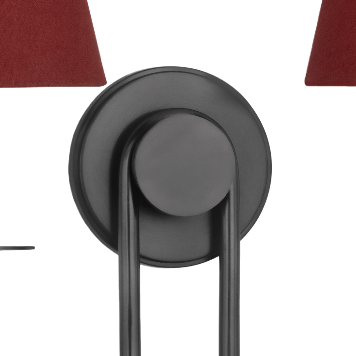 Whitney Double Wall Sconce 20", Old Bronze and Garnet Linen