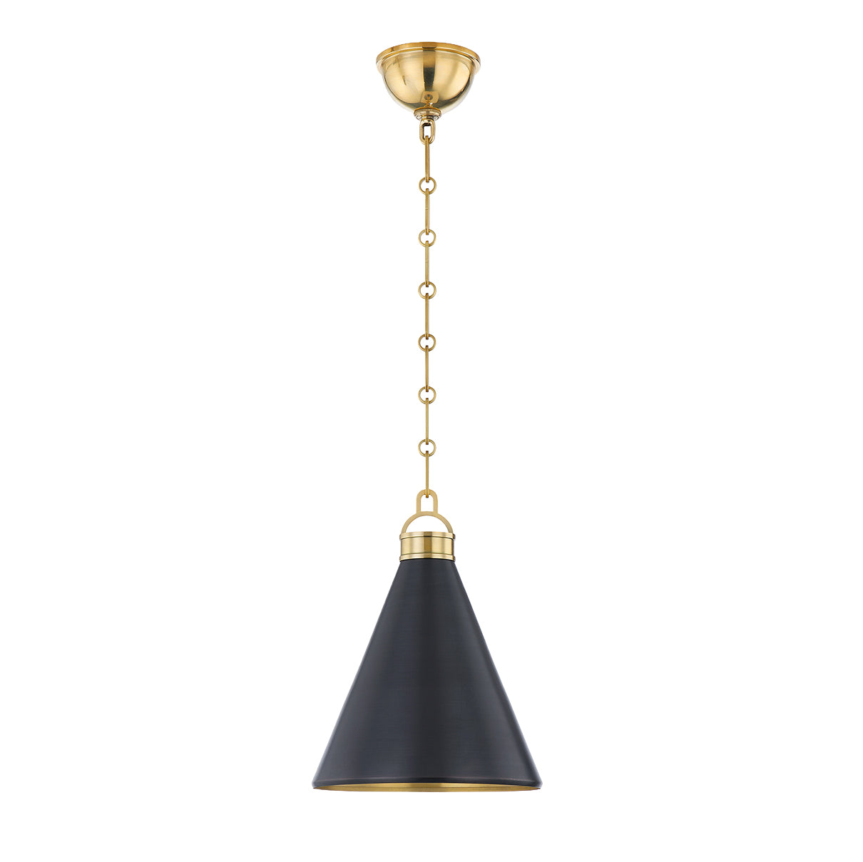 Ambrose Small Pendant 10", Urban Bronze and Aged Brass