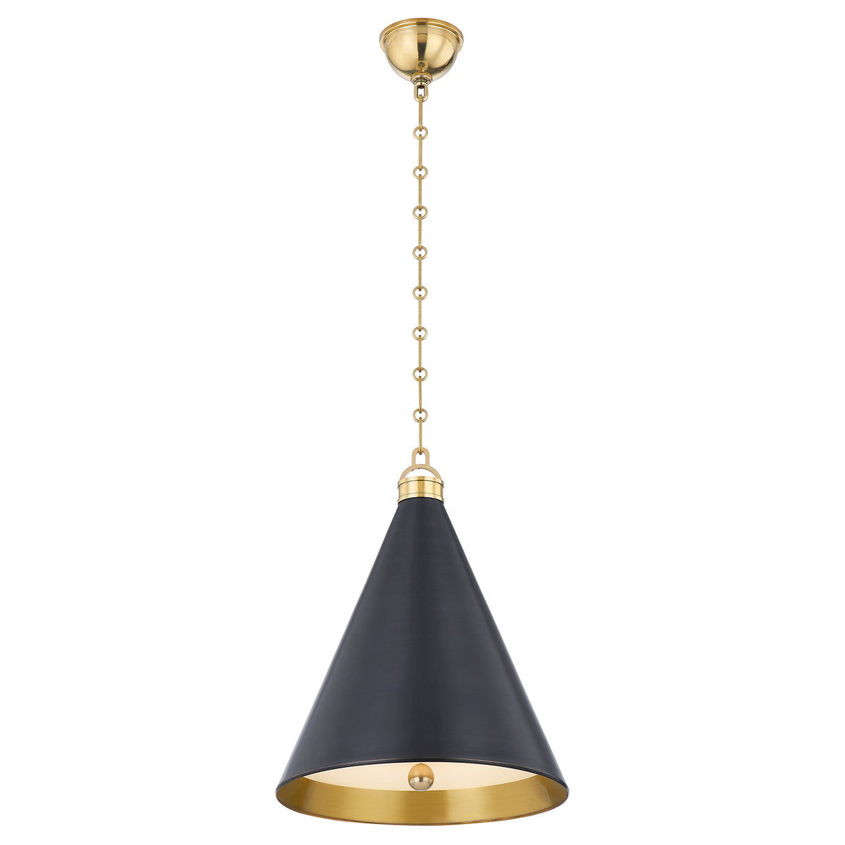Ambrose Medium Pendant 15", Urban Bronze and Aged Brass