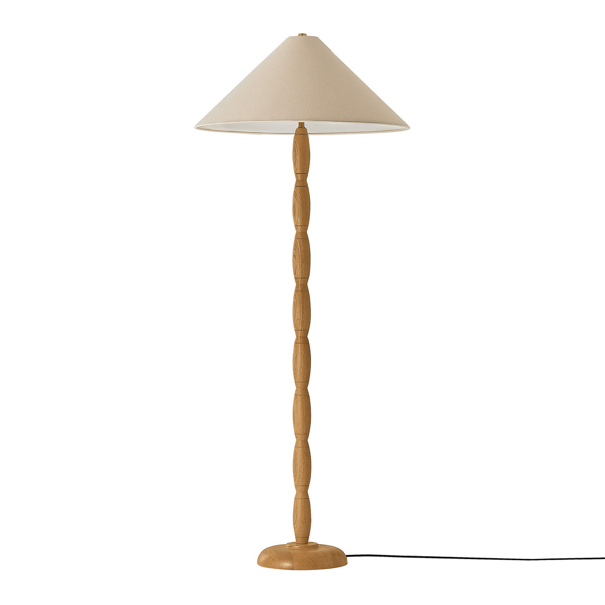 Audra Floor Lamp 64", Natural Oak