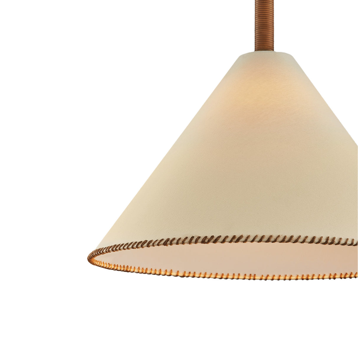 Delora Pendant 24", Patina Brass and Rattan