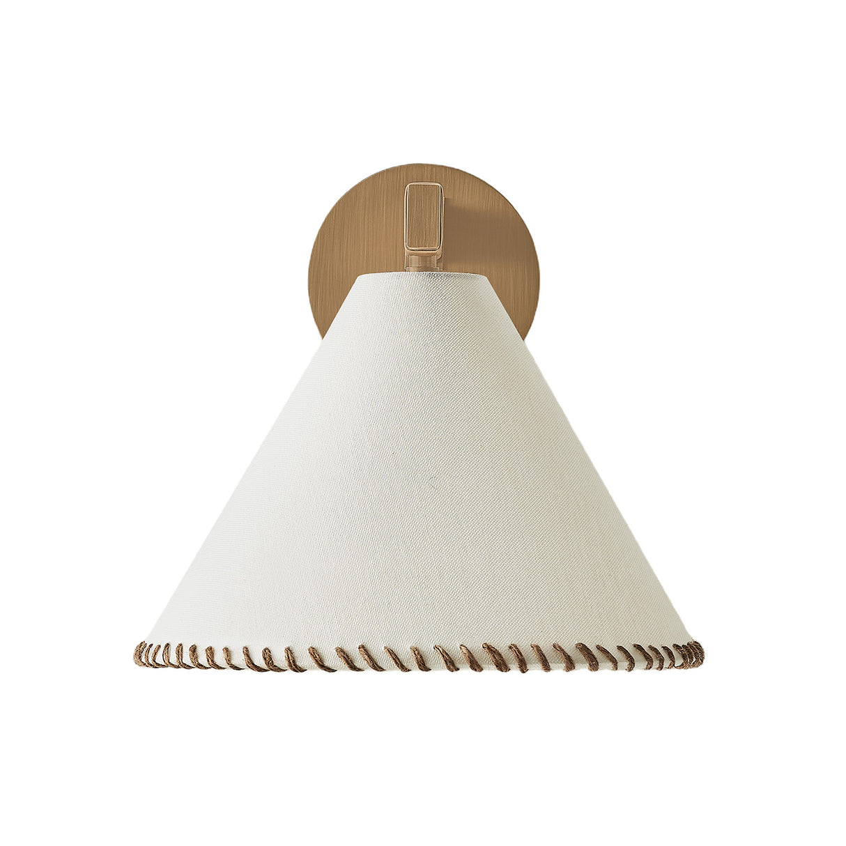 Delora Wall Sconce 9", Patina Brass and Rattan