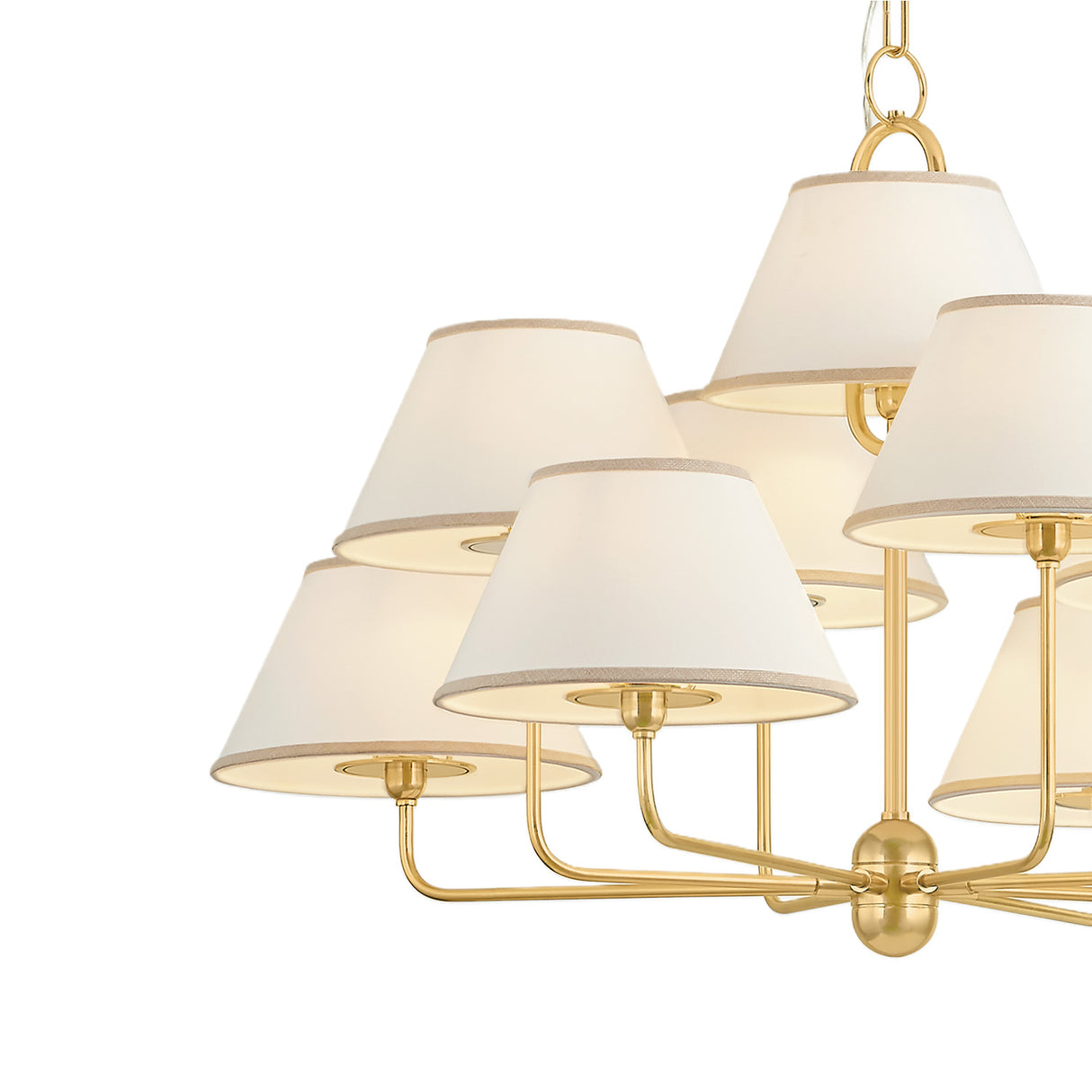 Belmont 9 Light Chandelier 40", Aged Brass