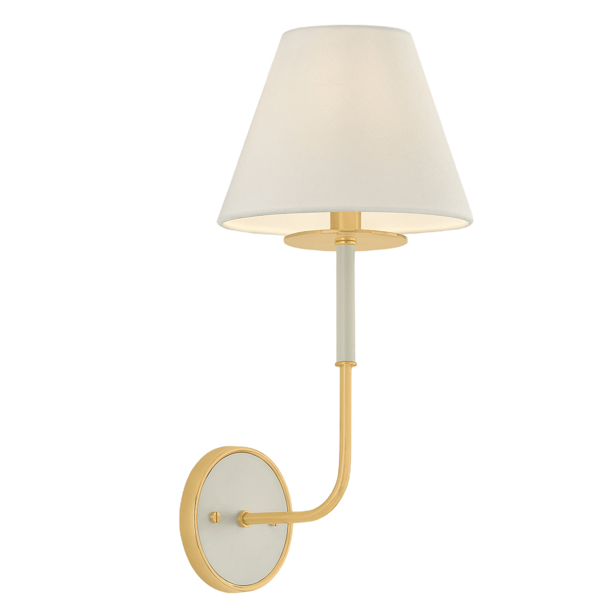 Cicero Wall Sconce 17", Off White and Aged Brass