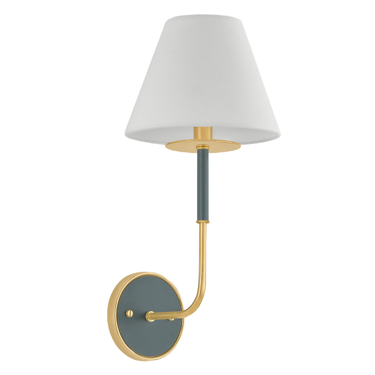 Cicero Wall Sconce 17", Forest Green and Aged Brass