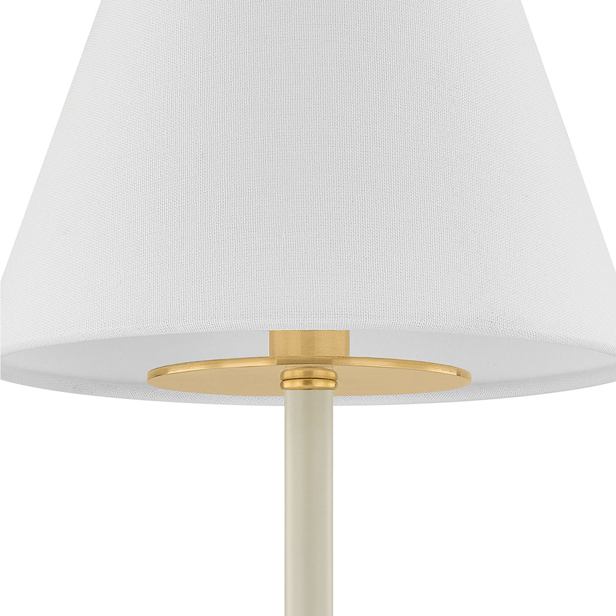 Cicero Double Wall Sconce 16", Off White and Aged Brass