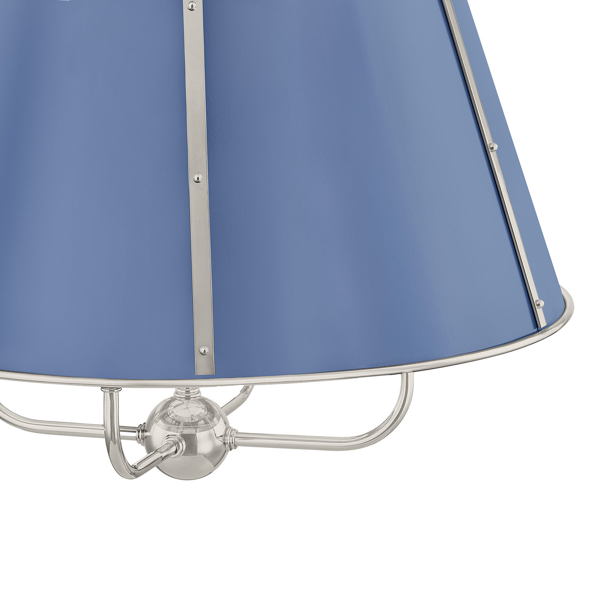 Avery 4 Light Large Pendant 20", Dutch Blue and Polished Nickel