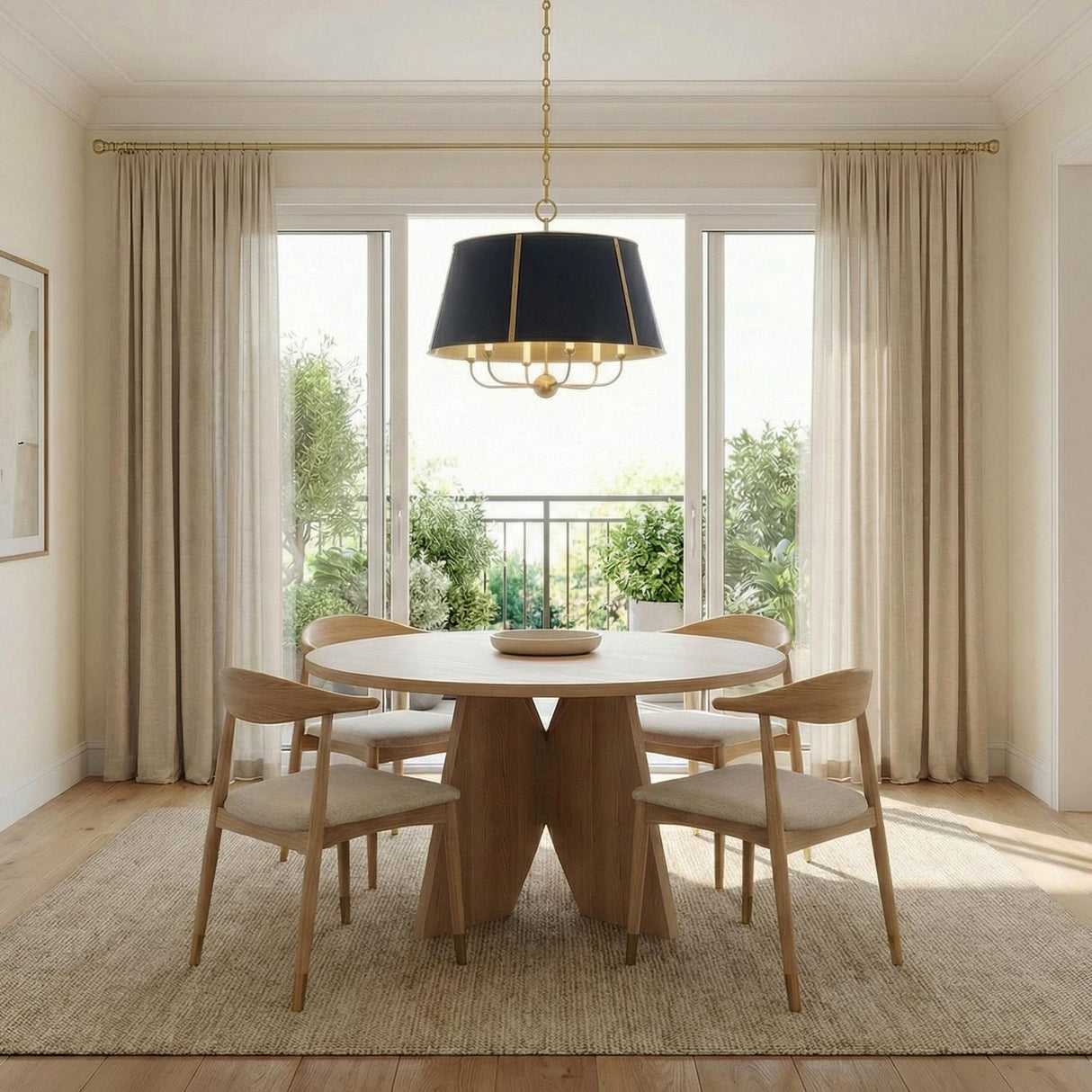 Avery 6 Light Extra Large Pendant 28", Midnight Blue and Aged Brass