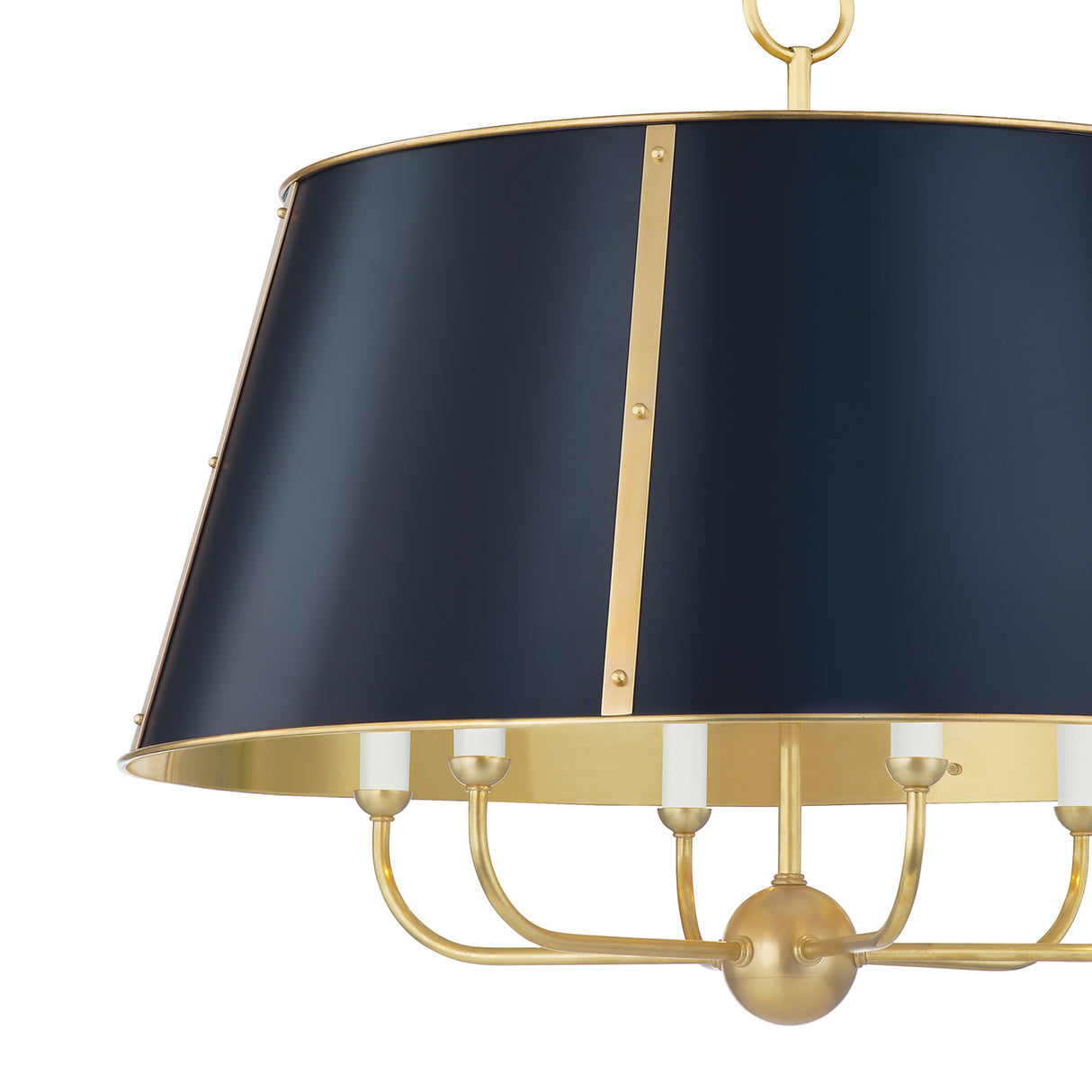 Avery 6 Light Extra Large Pendant 28", Midnight Blue and Aged Brass