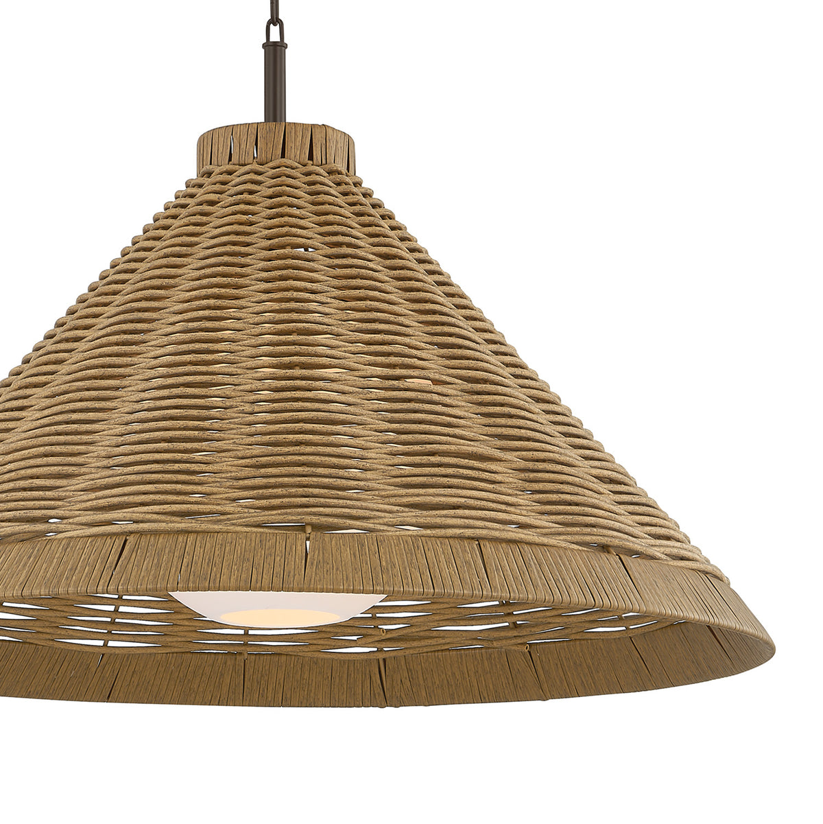 Haven Large Outdoor Pendant 28", Wicker and Bronze
