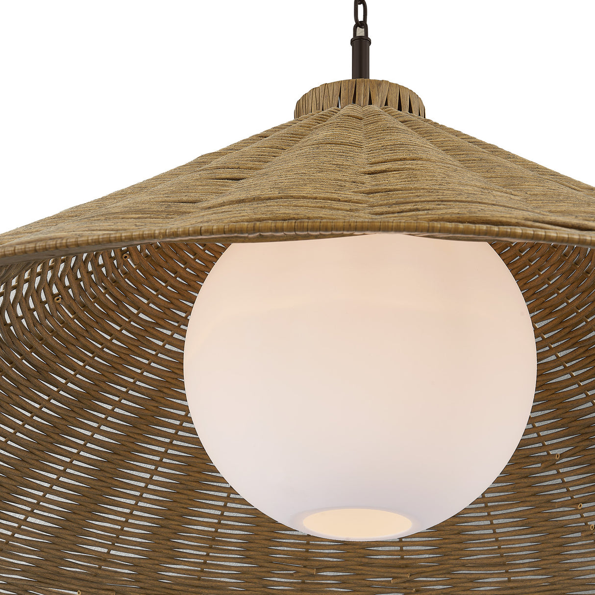 Haven Extra Large Outdoor Pendant 44", Wicker and Bronze