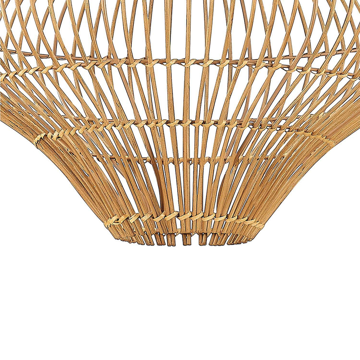 Jaffa Medium Pendant 20", Rattan and Patina Brass