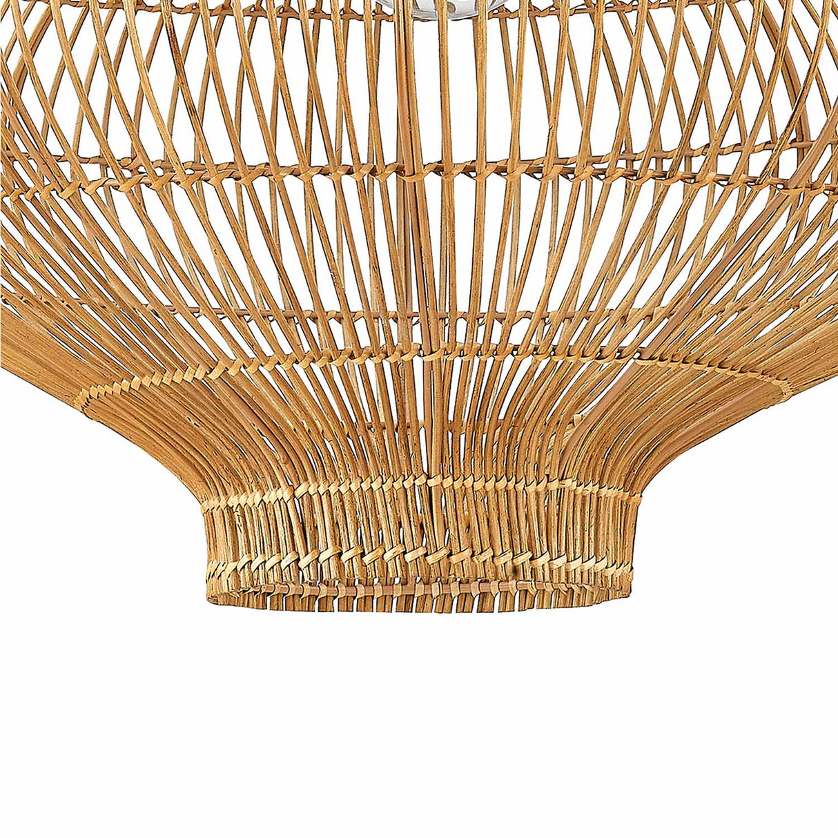 Jaffa Large Pendant 28", Rattan and Patina Brass