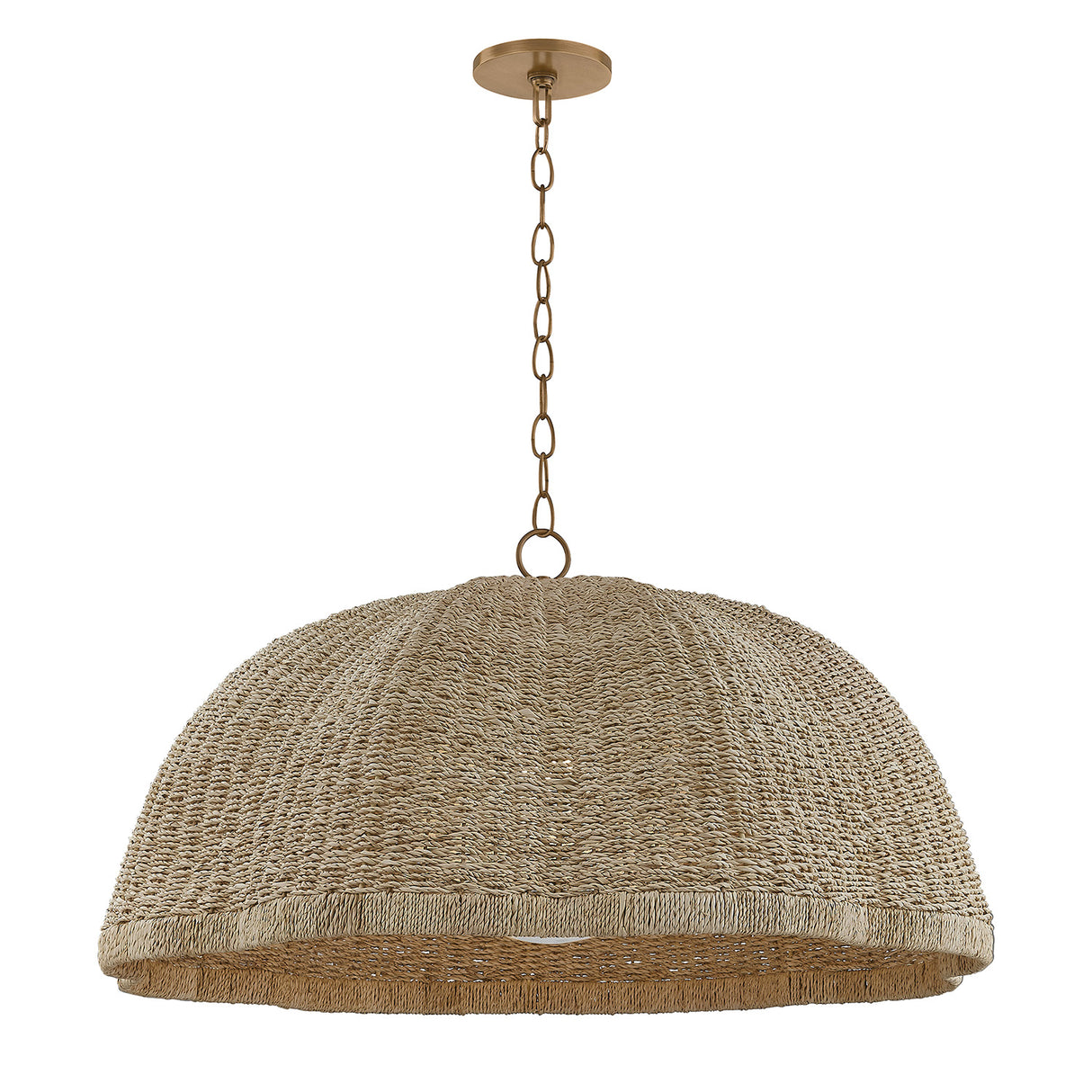 Santiago Extra Large Pendant 36", Natural and Patina Brass