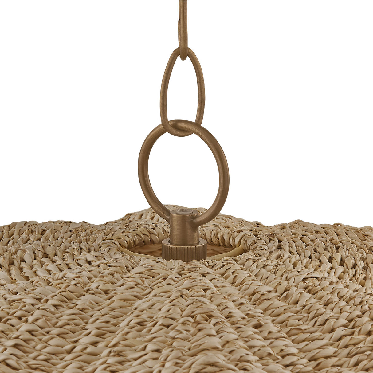 Santiago Extra Large Pendant 36", Natural and Patina Brass