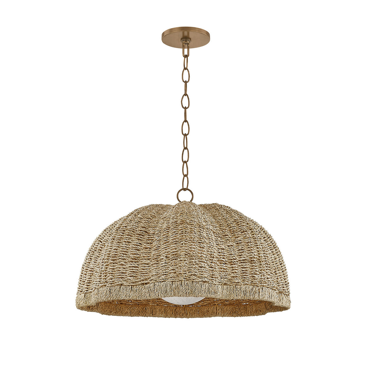 Santiago Large Pendant 24", Natural and Patina Brass