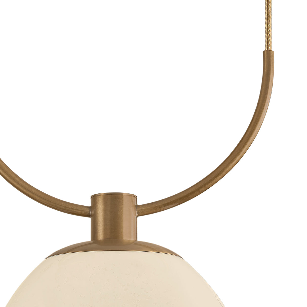 Orly 3 Light Swag Chandelier 36", Patina Brass and Seeded Cloud Glass