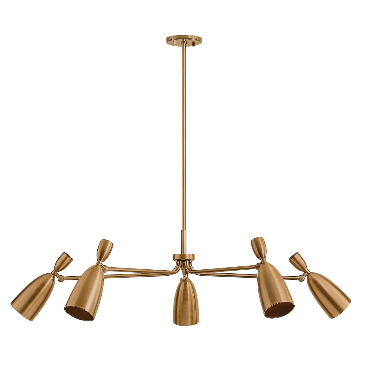 Hyla 5 Light Chandelier 50", Patina Brass