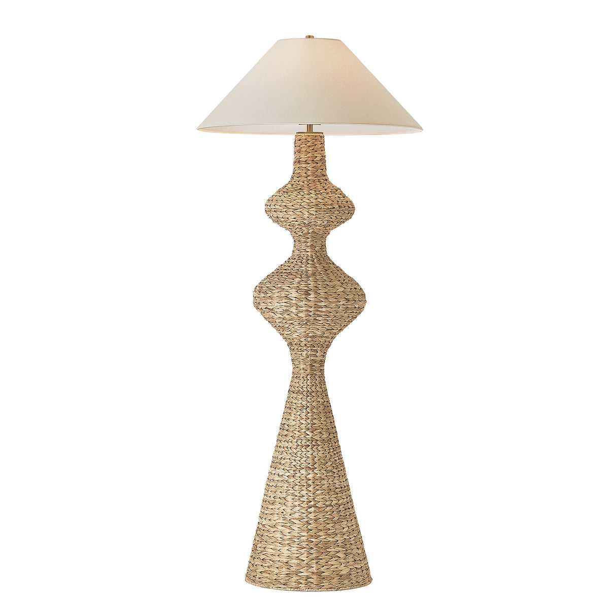 Kenna Floor Lamp 68", Natural and Patina Brass