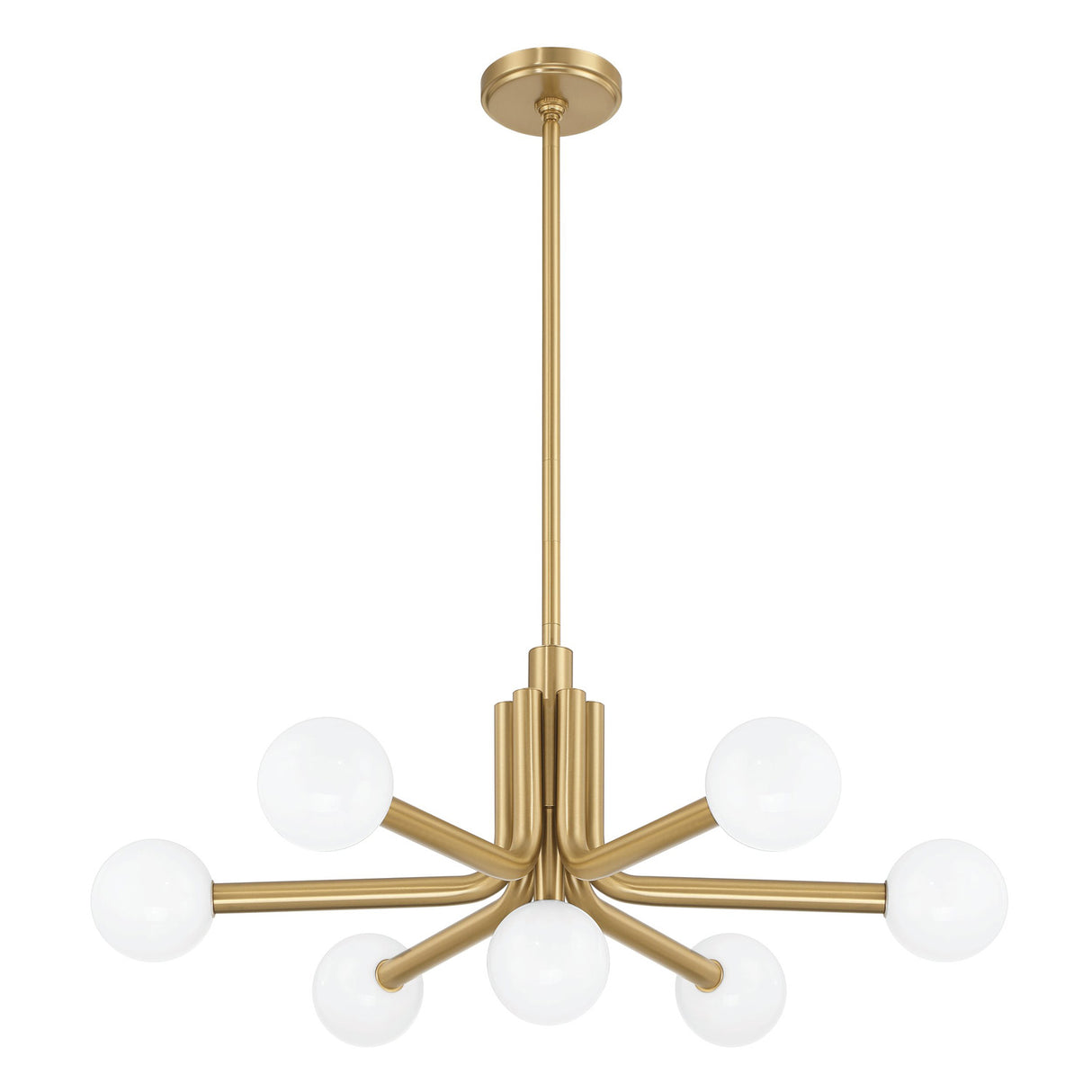 Maribel 7 Globe Chandelier 29", Satin Brass
