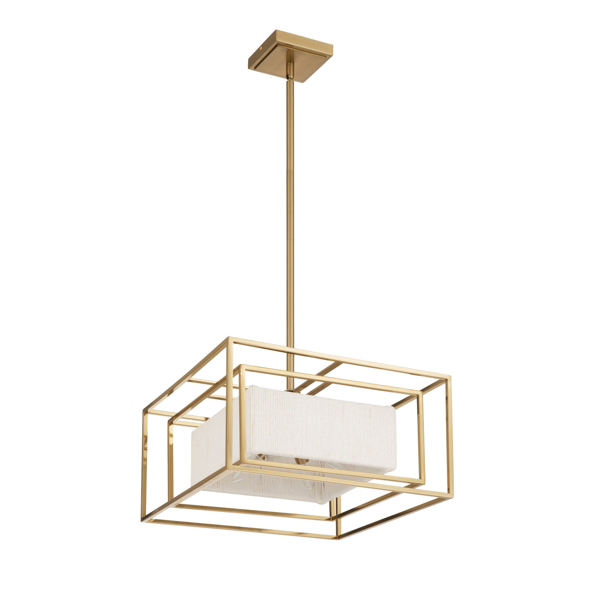 Tilda Semi-Flush 18", Brass and Natural Rope