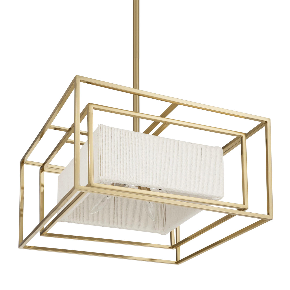 Tilda Pendant 18", Brass and Natural Rope