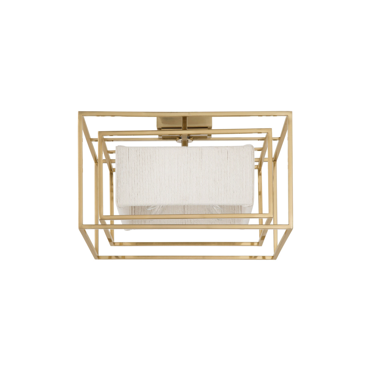 Tilda Semi-Flush 18", Brass and Natural Rope