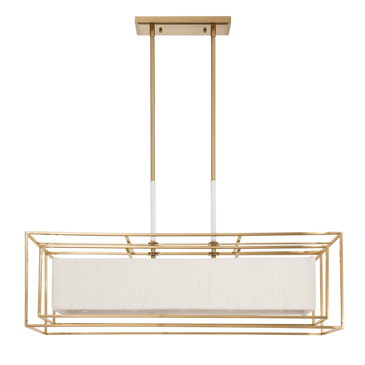 Tilda Linear Pendant 42", Brass and Rope