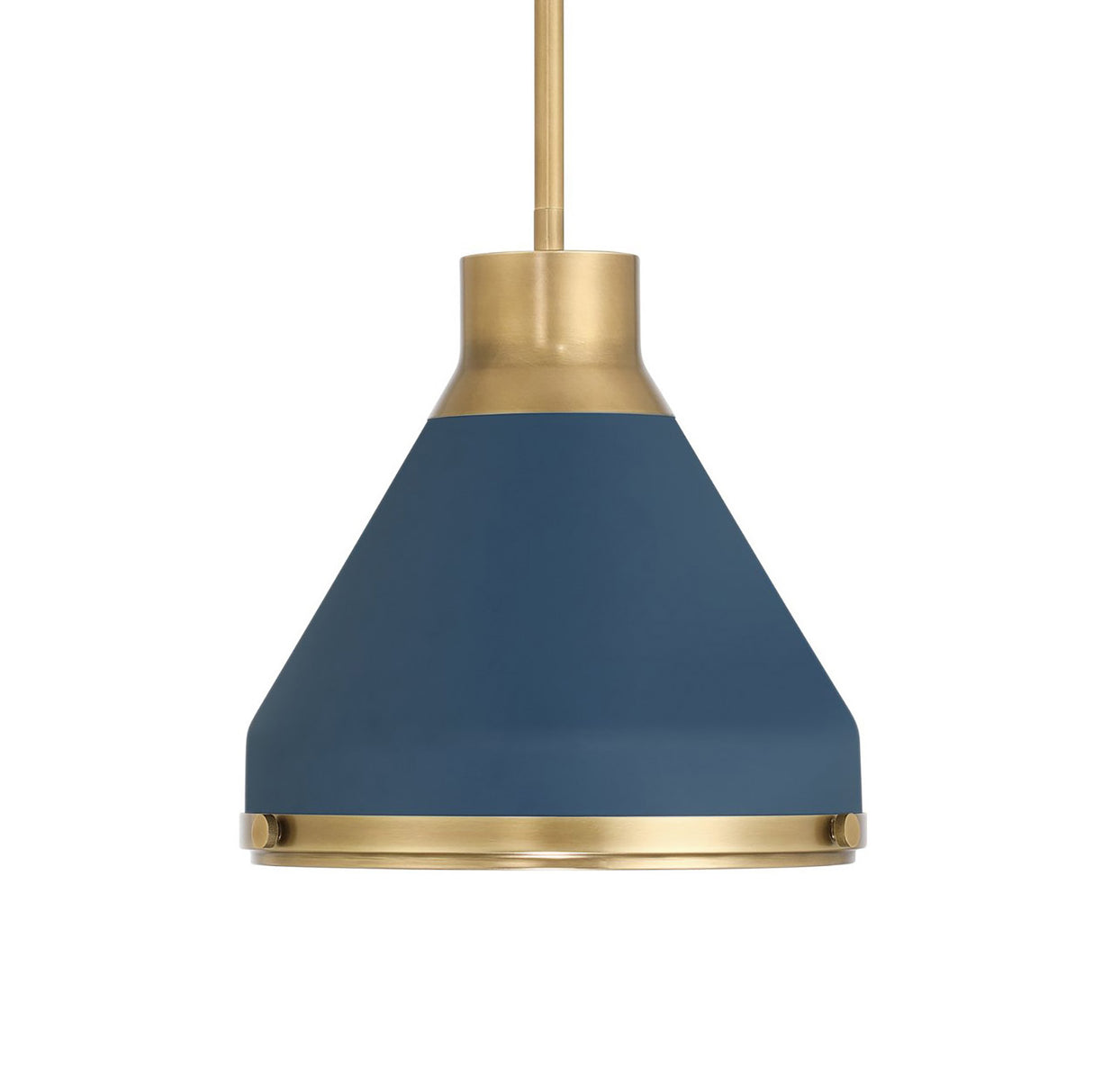 Drew Small Pendant 13", Vintage Blue and Aged Brass