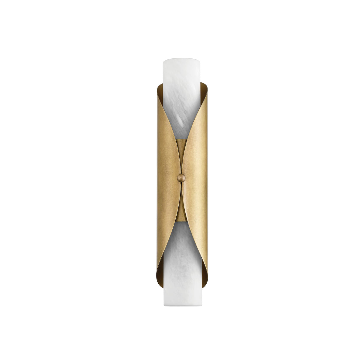 Alessio Medium Wall Sconce 18", Distressed Brass and Alabaster