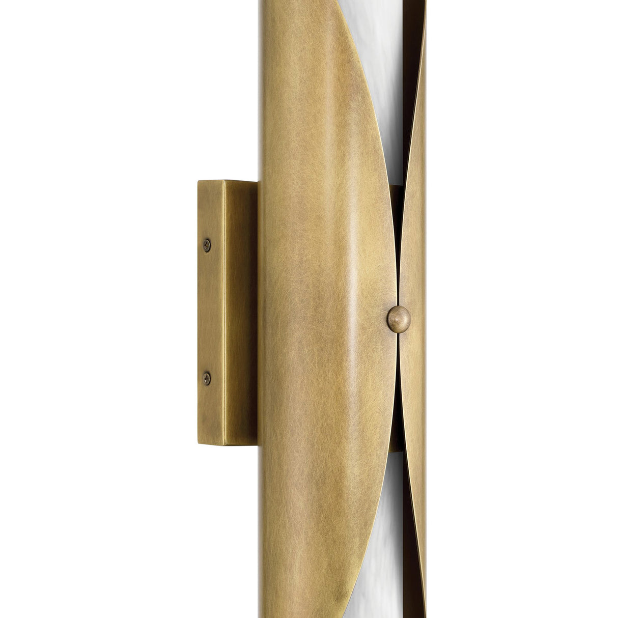 Alessio Large Wall Sconce 24", Distressed Brass and Alabaster